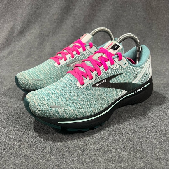 Brooks Ghost 14 Running Shoes White/Black/Blue Light Women’s Size 8 South Beach - Picture 1 of 13